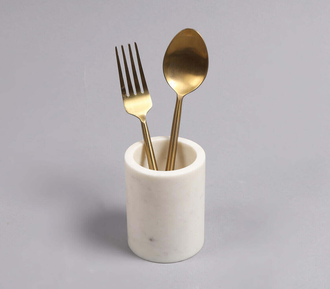 Classic White Marble Cutlery Holder