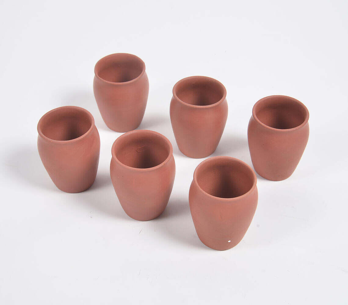 Terracotta Pottery Kulhad Glasses (Set of 6)