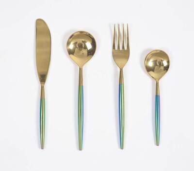 Chrome Enamelled Stainless Steel Cutlery Set