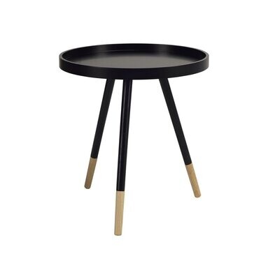 Innis Round Tray Side Table - Black