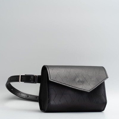 Black Leather Fanny Pack - Amsterdam