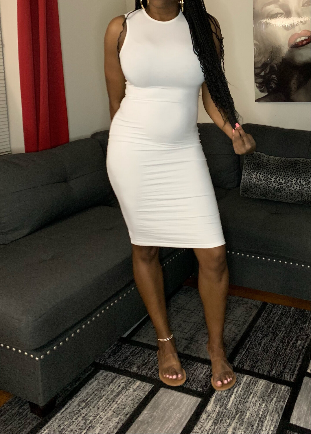 Solid White T-Dress