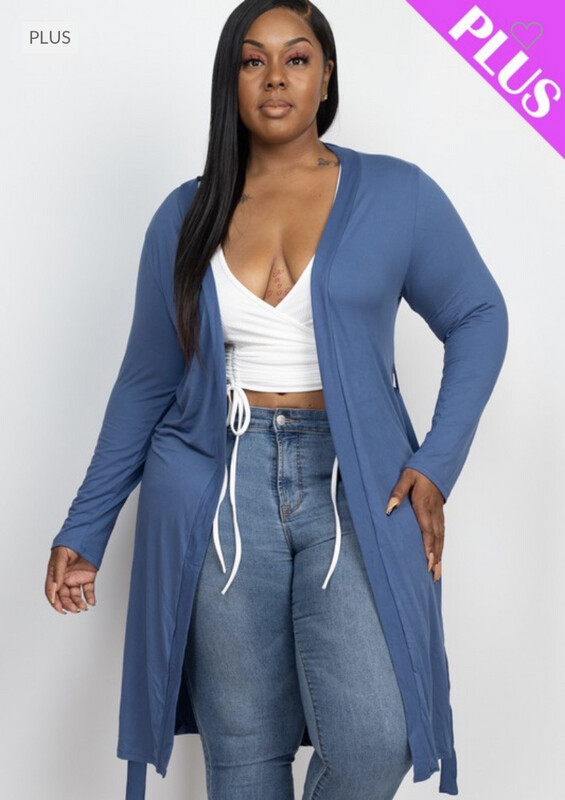 Blue Belted Cardigan
