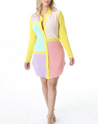 Pastel Button Up Dress