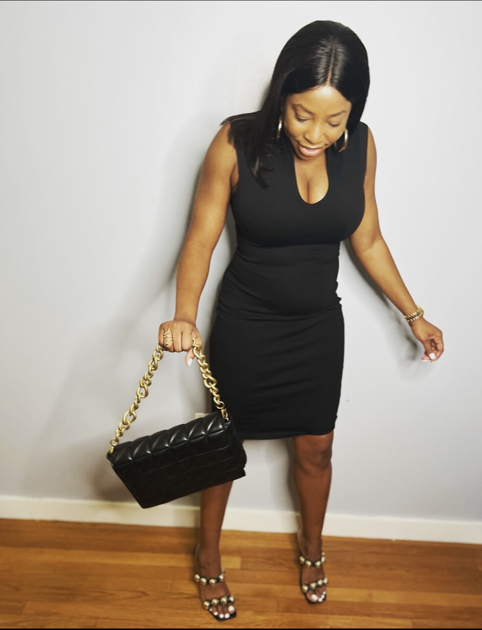 Cynthia Scoop Neck Black Dress