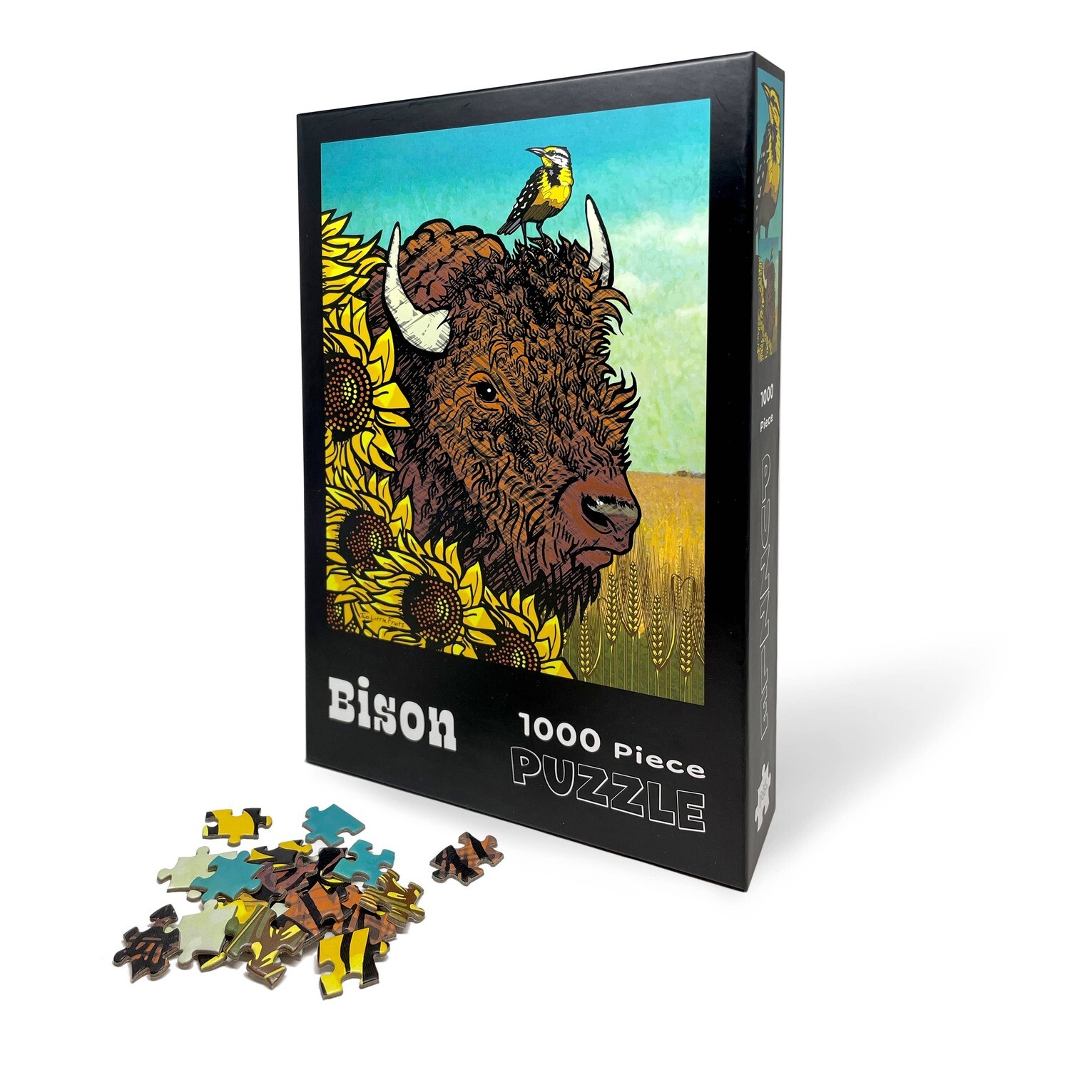Bison / Buffalo Sunflower 1000 Piece Puzzle