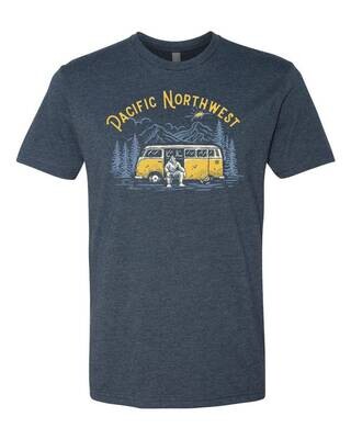 PNW T-shirt, Sasquatch T-shirt, PNW tee, T-shirt, Bigfoot Tee (Navy)