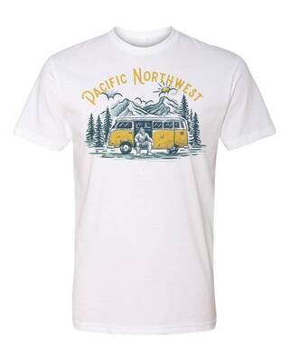 PNW T-shirt, Sasquatch T-shirt, PNW tee, T-shirt, Bigfoot Tee (White)