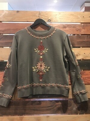 Driftwood Olive Sweatshirt w/Embroidery