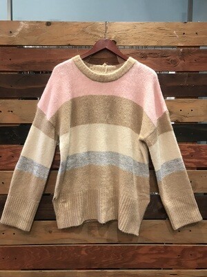 Hem & Thread Multi Colored Striped Sweater