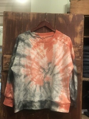 POL Grey/Peach Tie Dye Sweatshirt