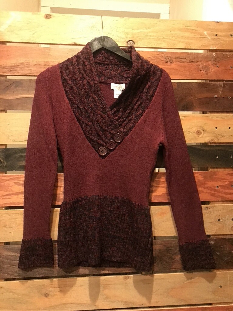 Apricot 3 Button Knit Sweater