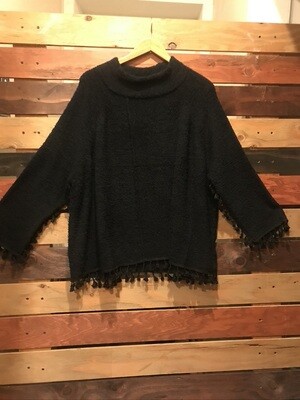 Ethyl Black Poncho Sweater