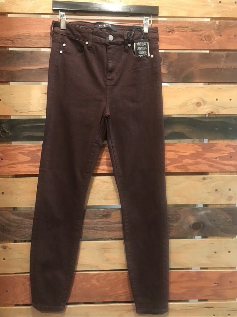 Liverpool  High Rise Ankle Skinny - Root Beer Color