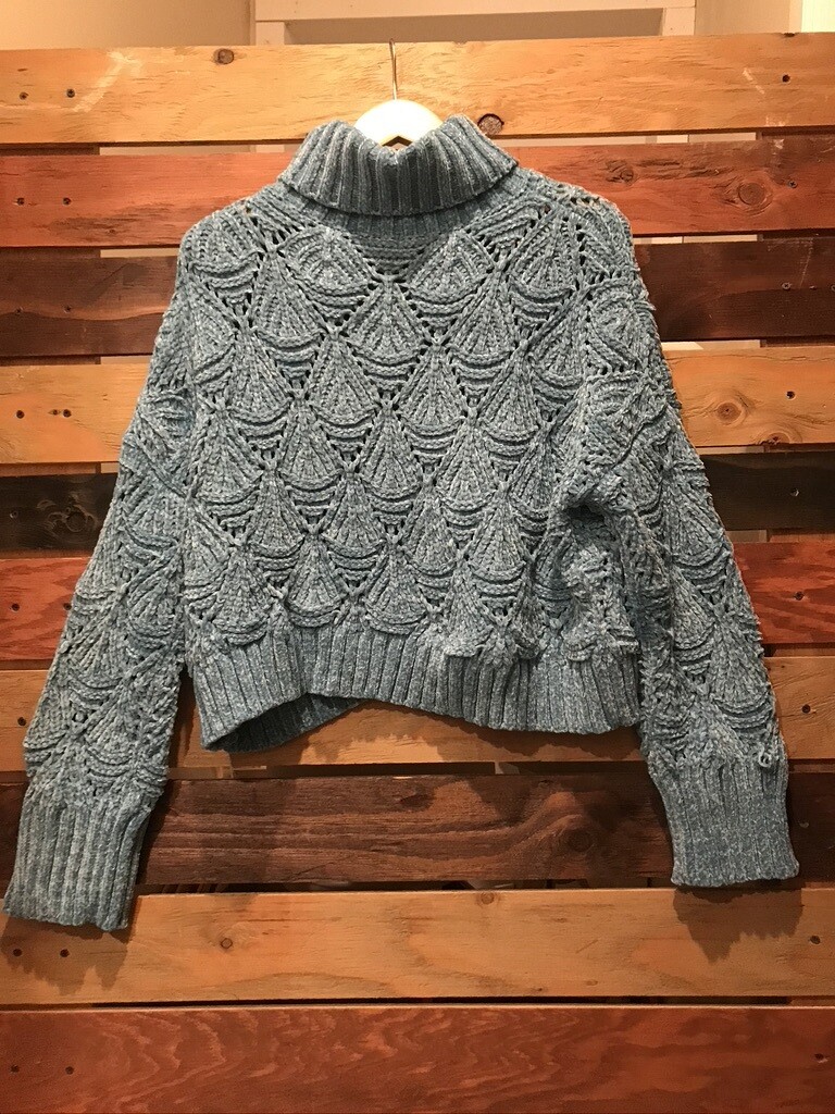 aqua turtleneck