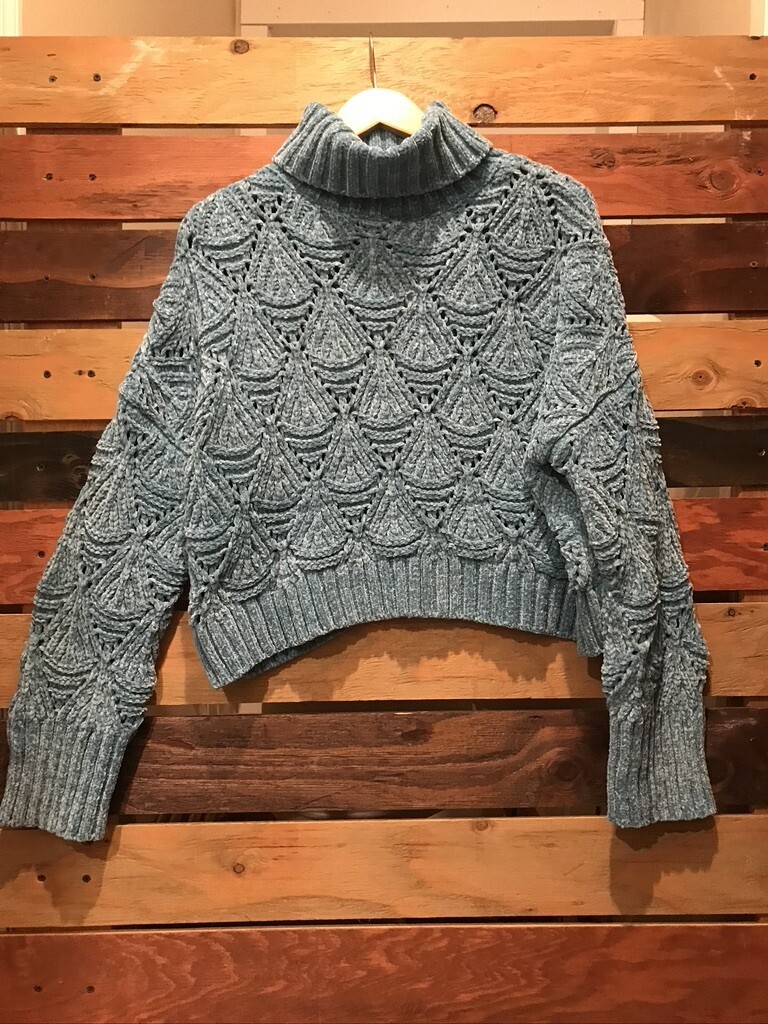POL Aqua Turtleneck Sweater