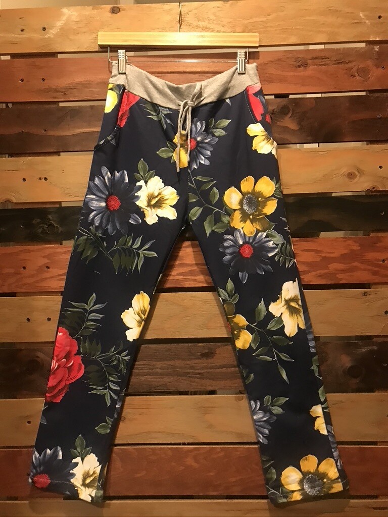 Bella Amore Navy Flower Pants