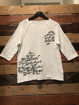 Milano White Sweater with Writing