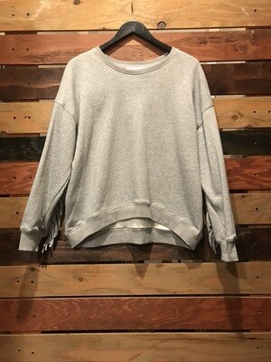 Grey Fringe Sweatshirt