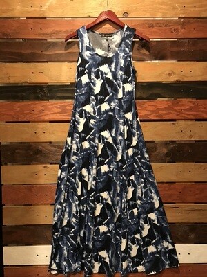 Carre Noir Blue Tye Dye Maxi Dress