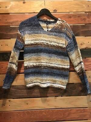 Charlie B V-Neck Blue Sweater