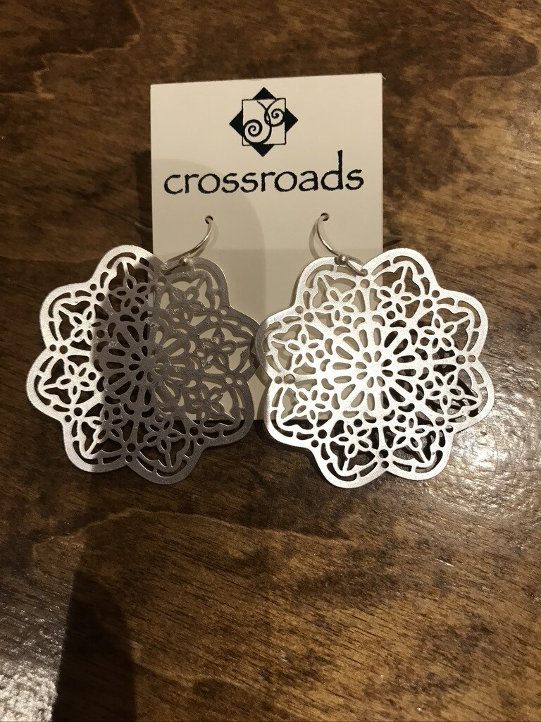 Crossroads Scalloped Earrings-Silver