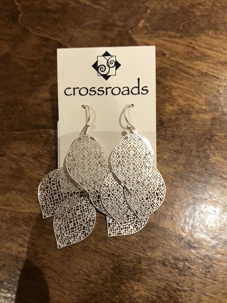 Crossroads 4 Leaf Earring- Silver