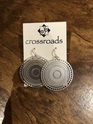 Crossroads Circular Earrings-Silver