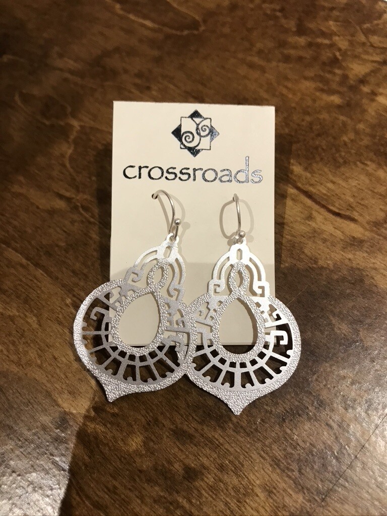 Crossroads Ornament Earrings-Silver