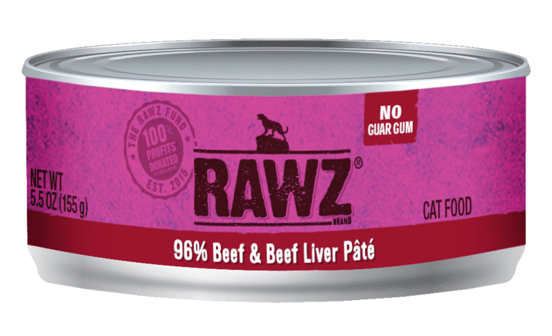 RAWZ CAT BEEF &amp; BEEF LIVER PATE 5.5oz/155g