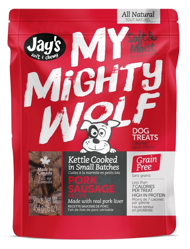 JAY&#39;S SOFT + CHEWY MY MIGHTY WOLF PORK SAUSAGE RECIPE 150g/5.3oz