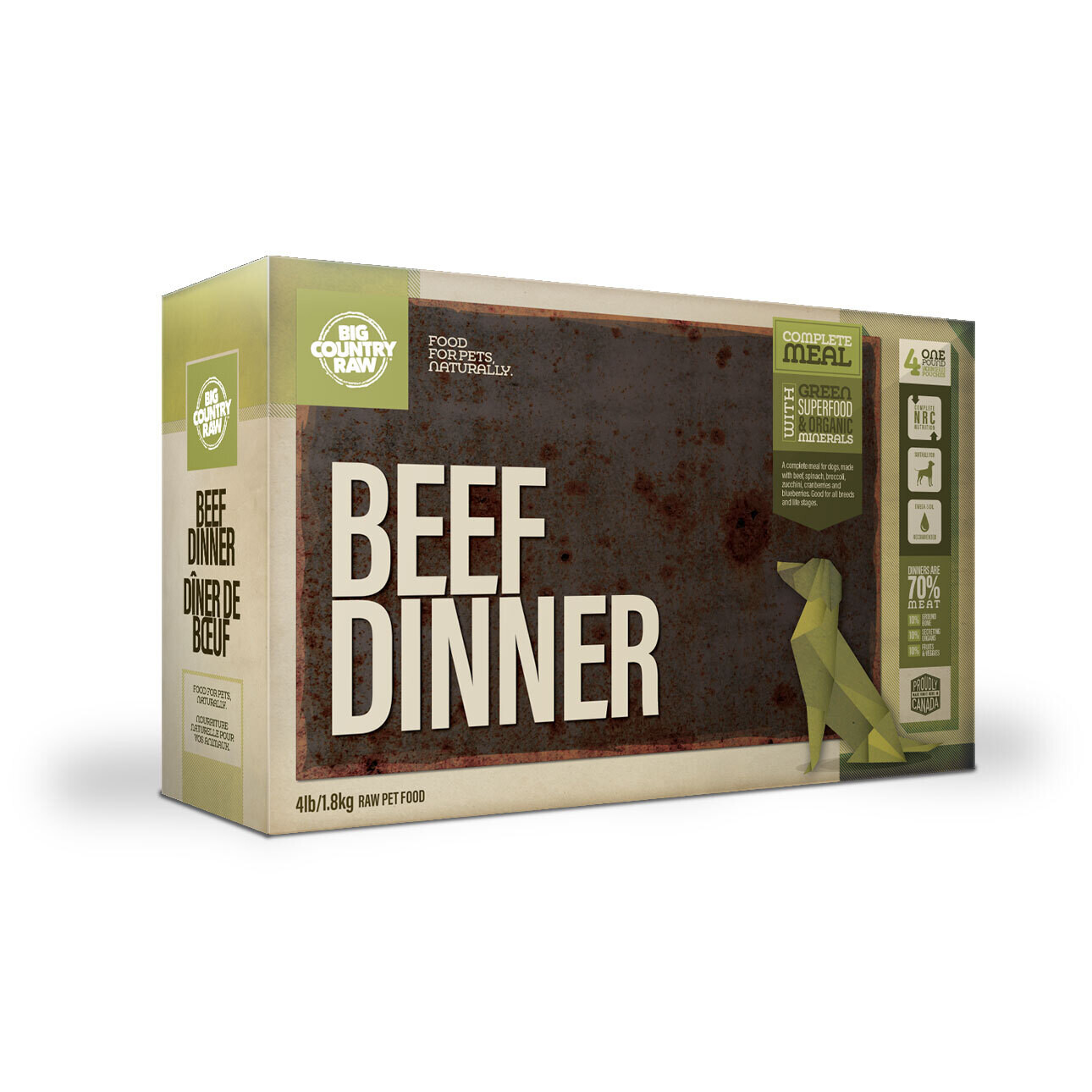 BIG COUNTRY RAW BEEF DINNER 4 X 1LB