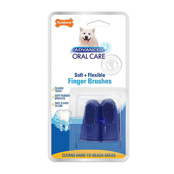 NYLABONE FINGER BRUSH 2pk