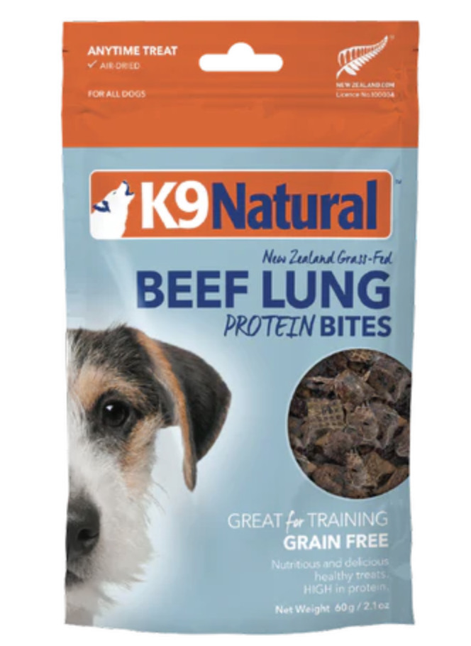 K9 NATURAL BEEF LUNG PROTEIN BITES 60G