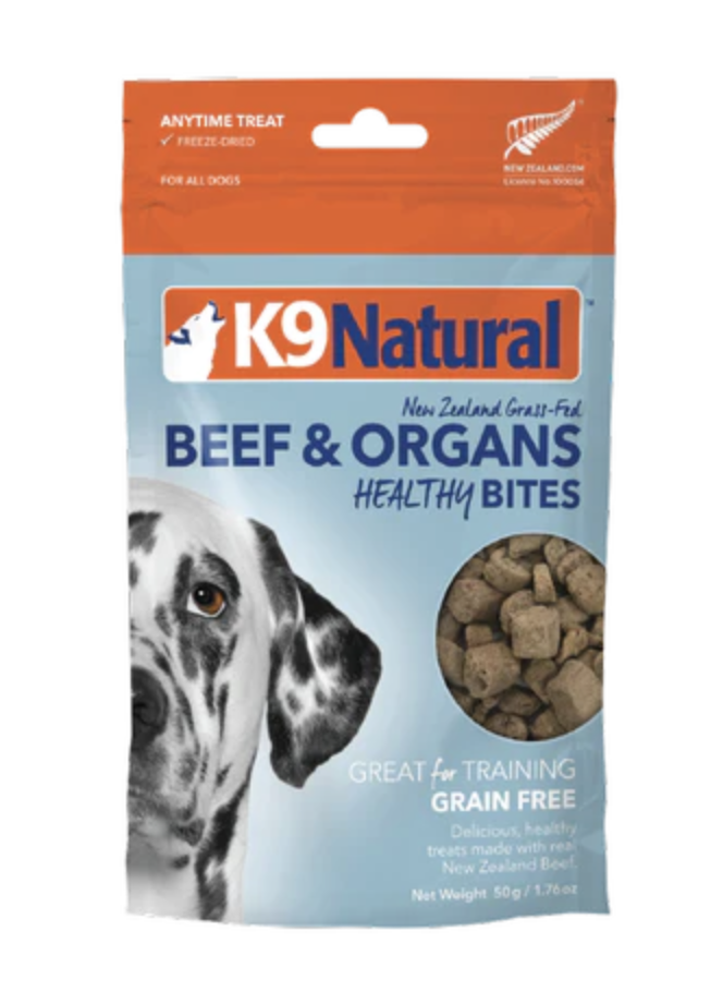 K9 NATURAL BEEF AND ORGANS HEALTHY BITES 50G