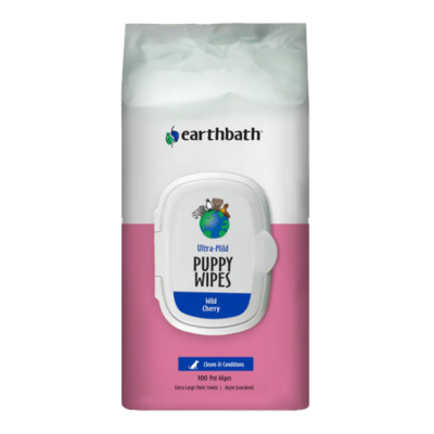 EARTHBATH GROOMING WIPES ULTRA-MILD PUPPY WILD CHERRY 100ct