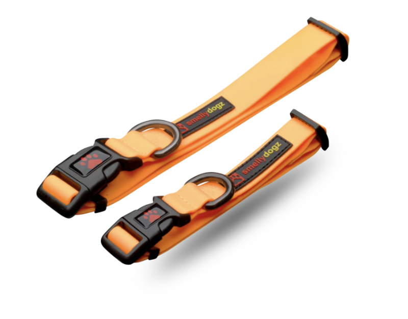 SMELLYDOGZ ADJUSTABLE COMFORT COLLAR ORANGE 3/4&quot; WIDE SMALL
