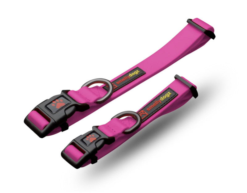 SMELLYDOGZ ADJUSTABLE COMFORT COLLAR HOT PINK 1&quot; WIDE LARGE