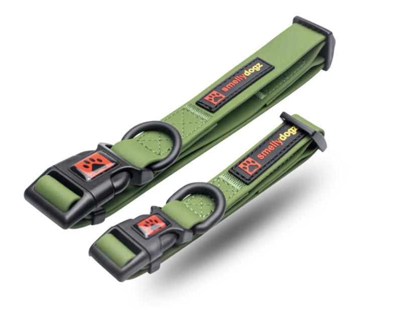 SMELLYDOGZ ADJUSTABLE COMFORT COLLAR GREEN 3/4&quot; WIDE SMALL