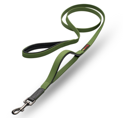 SMELLYDOGZ DOUBLE HANDLE LEAD GREEN 3/4 IN 