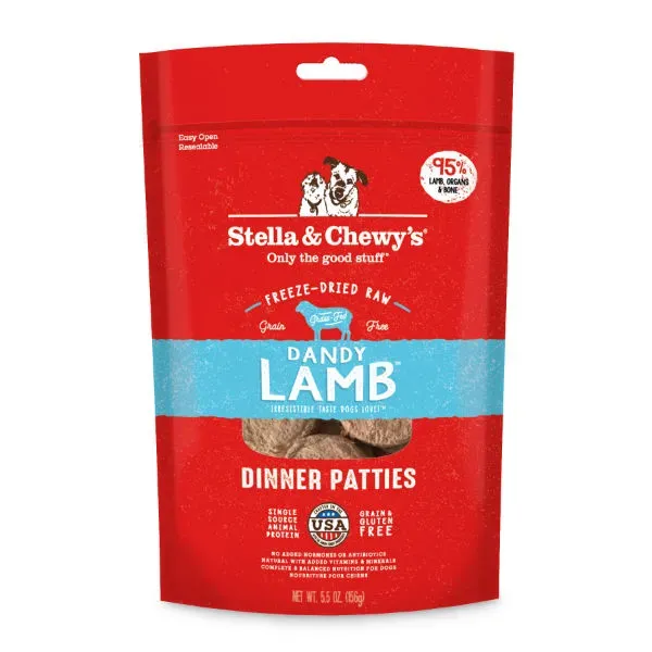 STELLA &amp; CHEWY DOG FREEZE DRIED DINNER PATTIES DANDY LAMB 5.5oz/156g