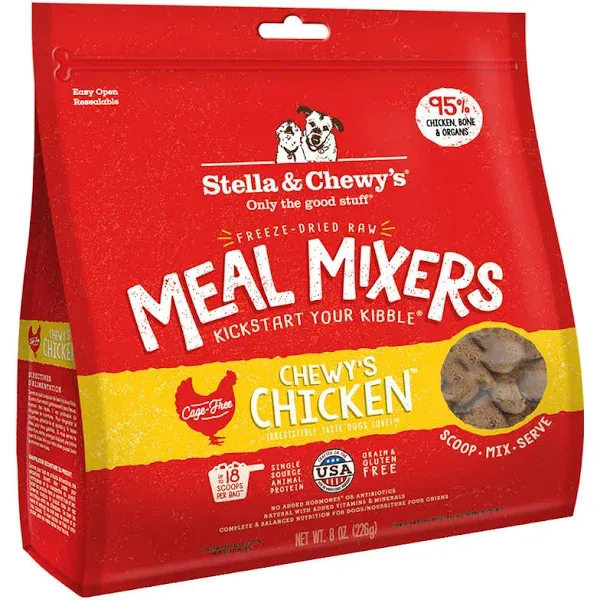 STELLA &amp; CHEWY DOG FREEZE DRIED MEAL MIXERS CHICKEN 8oz/226g