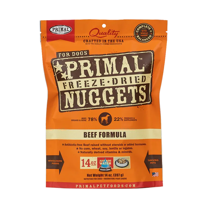PRIMAL FREEZE DRIED NUGGETS BEEF RECIPE 14oz/397g