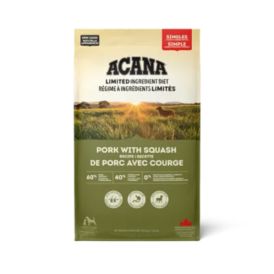 ACANA DOG SINGLES PORK &amp; SQUASH 4lb/1.8kg