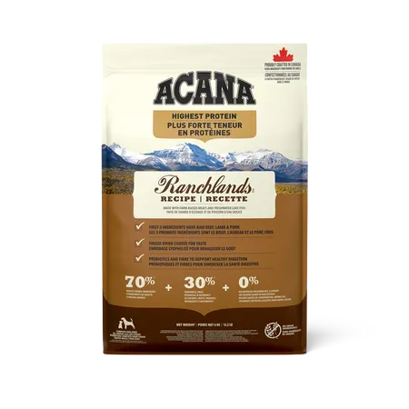ACANA DOG HIGHEST PROTEIN RANCHLANDS 24.2lb/11kg
