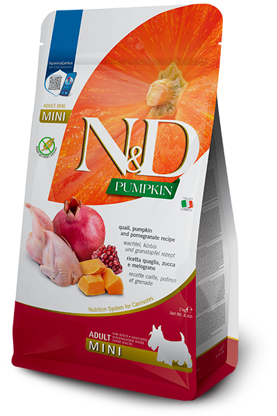 FARMINA N&amp;D DOG PUMPKIN QUAIL &amp; POMEGRANATE MINI 4.4lb/2kg