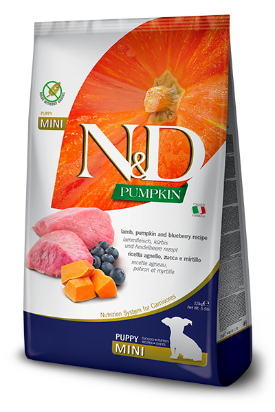 FARMINA N&amp;D PUPPY PUMPKIN LAMB &amp; BLUEBERRY MINI 5.5lb/2.5kg