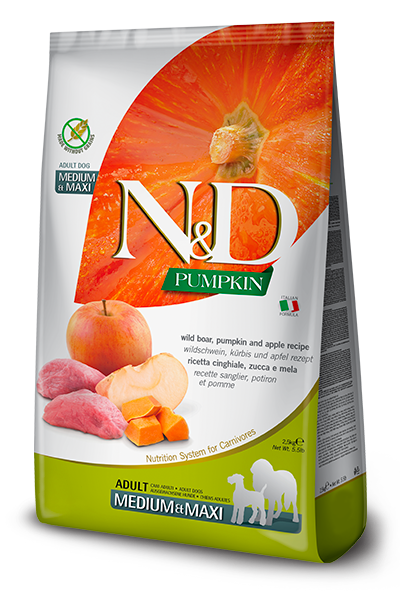 FARMINA N&amp;D DOG PUMPKIN BOAR &amp; APPLE MED/MAX 26.4lb/12kg