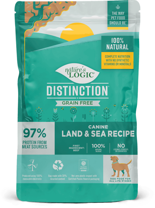 NATURE&#39;S LOGIC DISTINCTION GRAIN FREE LAND &amp; SEA RECIPE 24lb/10.8kg