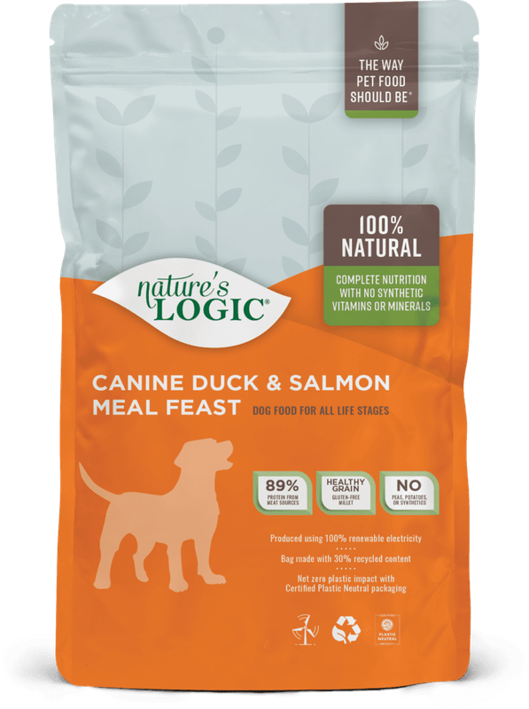 NATURE&#39;S LOGIC DUCK &amp; SALMON MEAL FEAST 13lb/5.9kg